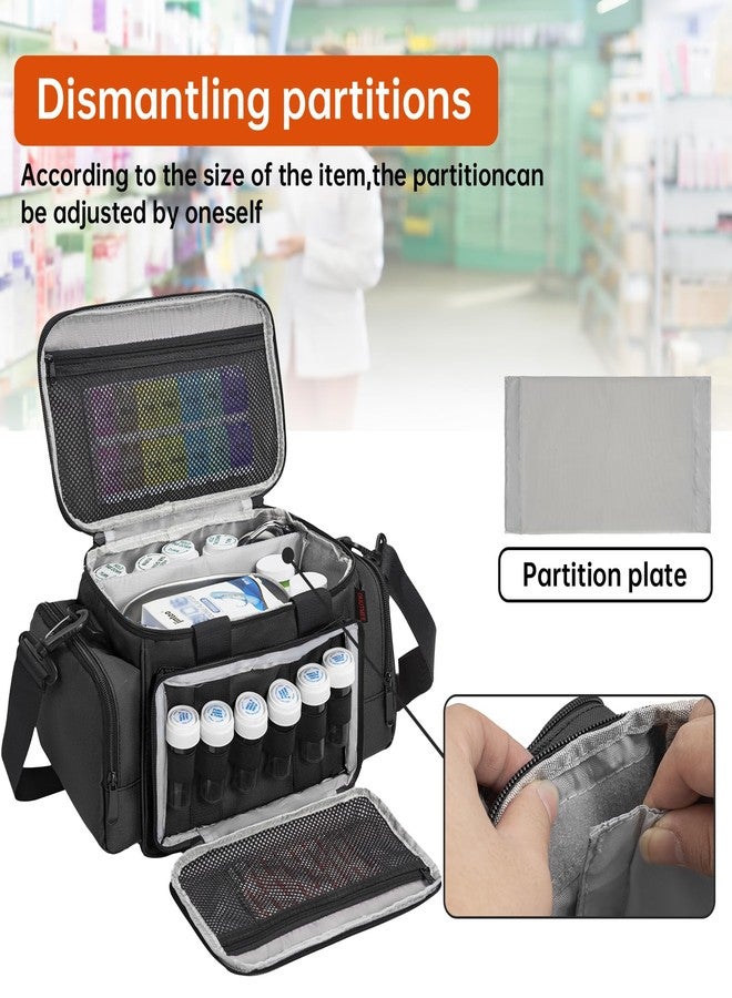 OUUTMEE Medicine Storage Bag, Pill Bottle Organizer with Portable Small Pouch, Medication Bottle Organizer Empty with Shoulder Strap for Home Storage and Travel - Image 2
