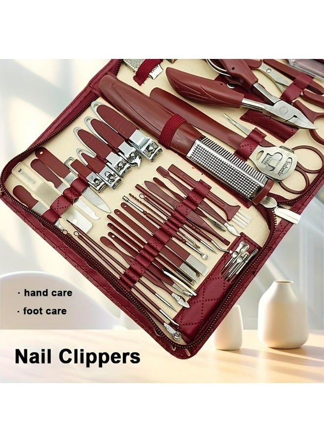 مجموعة مانيكير 42 في 1 مجموعة قصافة أظافر، قصافة أظافر، قصافة أظافر اليدين والقدمين، أدوات مانيكير، أدوات باديكير، مناسبة لمجموعة مانيكير السفر، قصافة أظافر للأظافر السميكة التي تنمو تحت الجلد | من الفولاذ المقاوم للصدأ، شفرة منحنية حادة، مناسبة لكل من الرجال والنساء، أداة مانيكير مدمجة للعناية بأظافر القدمين - Image 3