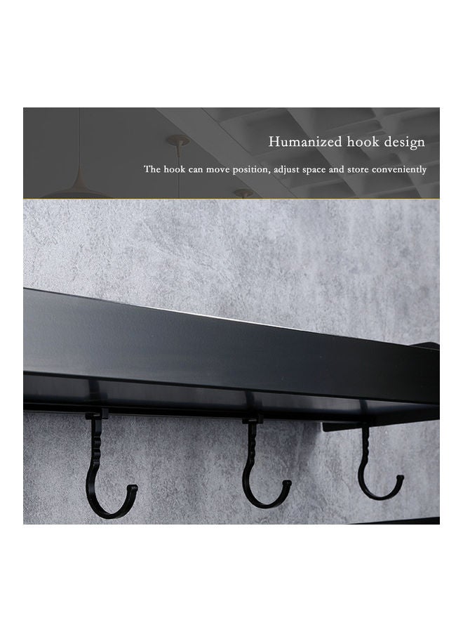 Double Space Aluminum Bathroom Storage Shelf Black  - Image 4