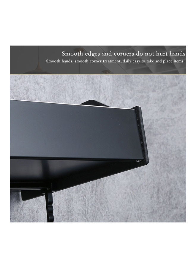 Double Space Aluminum Bathroom Storage Shelf Black  - Image 5
