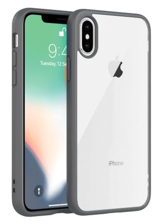 حافظة متوافقة مع iPhone XS Max، حافظة شفافة مقاومة للصدمات مصنوعة من مادة البولي كربونات الصلبة + سيليكون ناعم [غير مصفر] حافظة شفافة رفيعة واقية للهاتف (رمادى غامق) - pzsku/ZD6CD016E74BEA73C76DEZ/45/1741539480/f5de21c6-5ffe-4a21-9e49-bc15aa6f2738