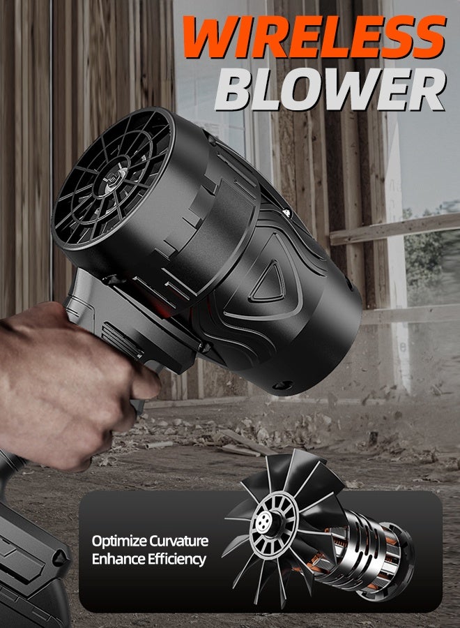 ألونغد منفاخ أوراق الشجر اللاسلكي 48 فولت بطارية 4000 مللي أمبير في الساعة وشاحن سريع متضمن 50+ متر/ثانية تدفق هواء عالي السرعة مقاوم للغبار والرمل 1.12 رطل خفيف الوزن تشغيل بيد واحدة متعدد الاستخدام لساحة فناء السيارة في الهواء الطلق للشواء في المناخ السعودي - Image 2