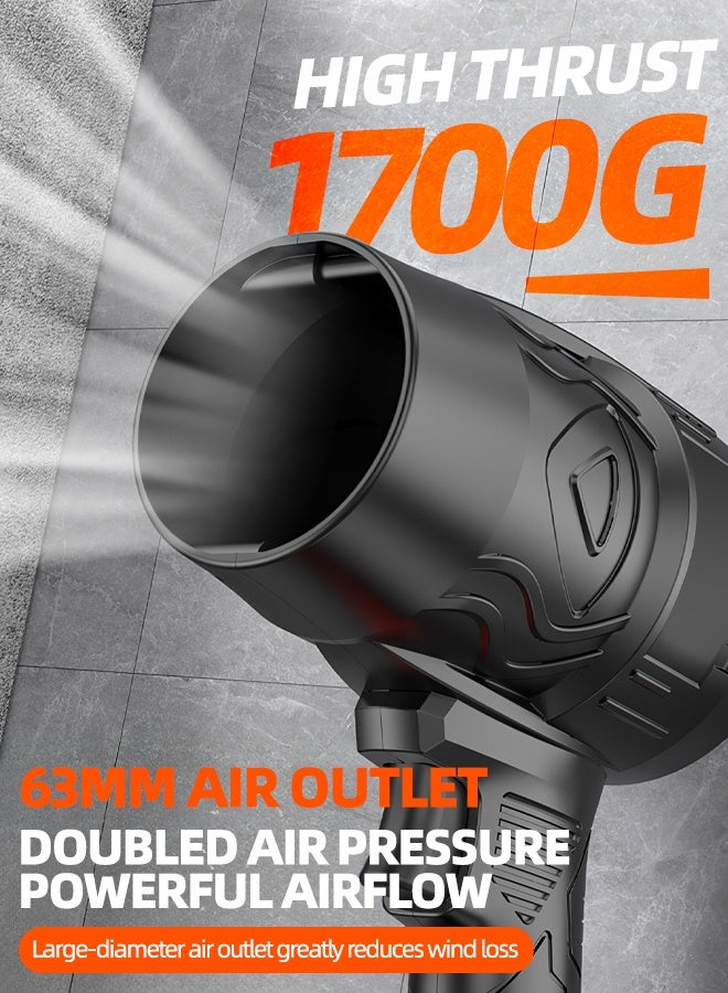 ألونغد منفاخ أوراق الشجر اللاسلكي 48 فولت بطارية 4000 مللي أمبير في الساعة وشاحن سريع متضمن 50+ متر/ثانية تدفق هواء عالي السرعة مقاوم للغبار والرمل 1.12 رطل خفيف الوزن تشغيل بيد واحدة متعدد الاستخدام لساحة فناء السيارة في الهواء الطلق للشواء في المناخ السعودي - Image 3