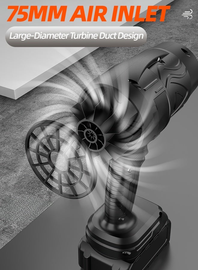 ألونغد منفاخ أوراق الشجر اللاسلكي 48 فولت بطارية 4000 مللي أمبير في الساعة وشاحن سريع متضمن 50+ متر/ثانية تدفق هواء عالي السرعة مقاوم للغبار والرمل 1.12 رطل خفيف الوزن تشغيل بيد واحدة متعدد الاستخدام لساحة فناء السيارة في الهواء الطلق للشواء في المناخ السعودي - Image 5