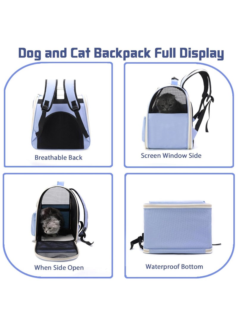 MileMelo Cat Backpack for Carrying Cats, Ventilated Mesh Travel Bag for Small Dog and Pet,Pet Carrier Backpack for Hiking Walking Hiking Camping Outdoor Use (Blue)  - Image 3