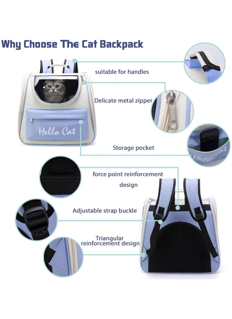 MileMelo Cat Backpack for Carrying Cats, Ventilated Mesh Travel Bag for Small Dog and Pet,Pet Carrier Backpack for Hiking Walking Hiking Camping Outdoor Use (Blue)  - Image 5