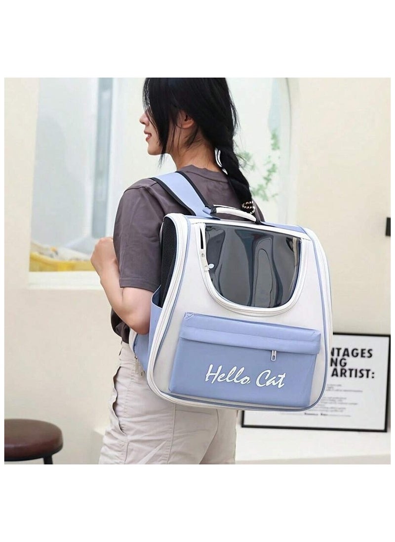MileMelo - Cat Backpack for Carrying Cats, Ventilated Mesh Travel Bag for Small Dog and Pet,Pet Carrier Backpack for Hiking Walking Hiking Camping Outdoor Use (Blue) - Image 1