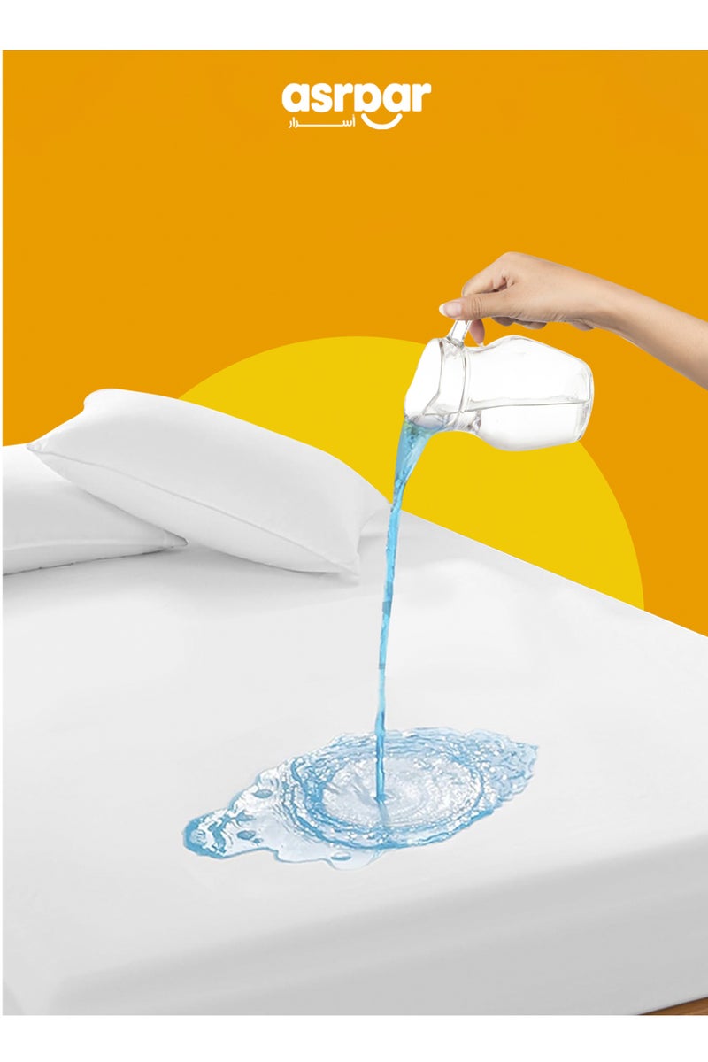 Asraar Sleep and Spa Combo 3-Piece Set – Includes 1 Waterproof Mattress Protector 150 x 200cm for Lasting Bed Hygiene, 1 Luxurious Bathrobe XL for Post-Shower, and 1 Absorbent Towel 50 x 80cm 250g for Everyday Use – Perfect for Bedrooms and Bathrooms  - Image 2
