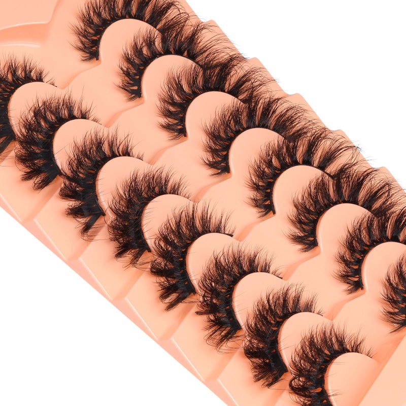 zanlufly Mink Lashes Cat Eye Lashes Volume Fox Eye False Eyelashes Lashes Natural 6D D-Curly Volume Fake Eyelashes Soft Handmade Lashes that Look Like Extensions Lashes Pack - Image 3