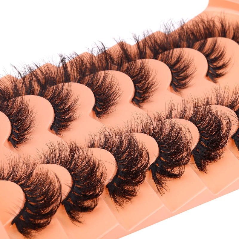 zanlufly Mink Lashes Cat Eye Lashes Volume Fox Eye False Eyelashes Lashes Natural 6D D-Curly Volume Fake Eyelashes Soft Handmade Lashes that Look Like Extensions Lashes Pack - Image 5