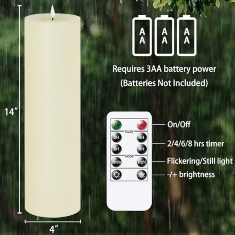 Outdoor use, plastic, ivory, waterproof and long-lasting 420-hour battery life with remote control and timer - Image 3