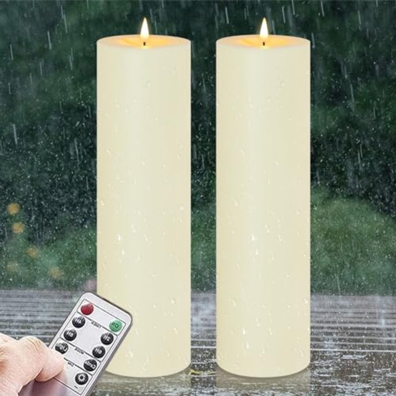 Outdoor use, plastic, ivory, waterproof and long-lasting 420-hour battery life with remote control and timer - Image 1