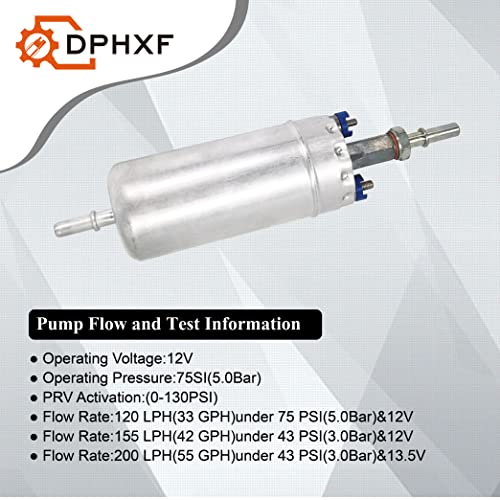 DPHXF Electric External Fuel Pump Compatible with 1983-91 Ford F150 F250 F350 E150 E250 E350 Lincoln Continental Mustang Ranger LTD Thunderbird, Mercury Marquis - Image 4