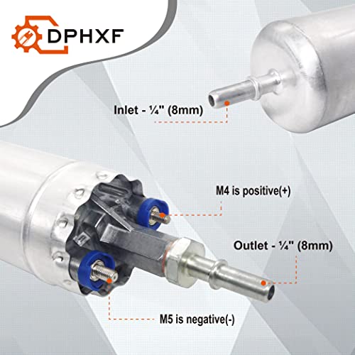DPHXF Electric External Fuel Pump Compatible with 1983-91 Ford F150 F250 F350 E150 E250 E350 Lincoln Continental Mustang Ranger LTD Thunderbird, Mercury Marquis - Image 3