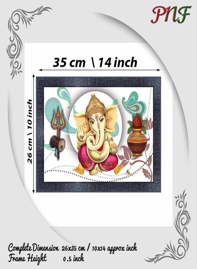pnf Poster And Frames Ganesh Ji Wooden Photo Frame With Acrylic Sheet | For Living, Pooja Room | Home Decoration Item | Best Gifting Option (10 * 14inch,Multicolour,Synthetic) 6703 - Image 2