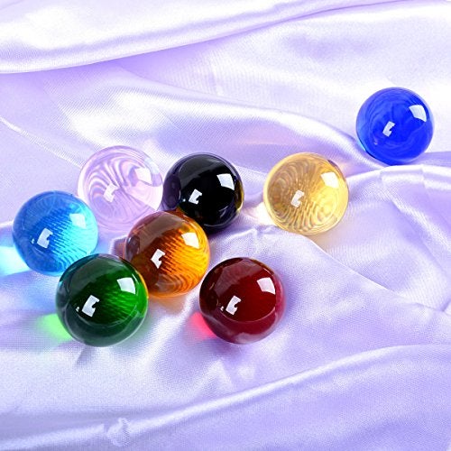 LONGWIN 8pcs Multicolor 40mm(1.6inch) Crystal Solid Ball Glass Sphere Gemstones Vase Fillers Fish Tank Decorations - Image 2