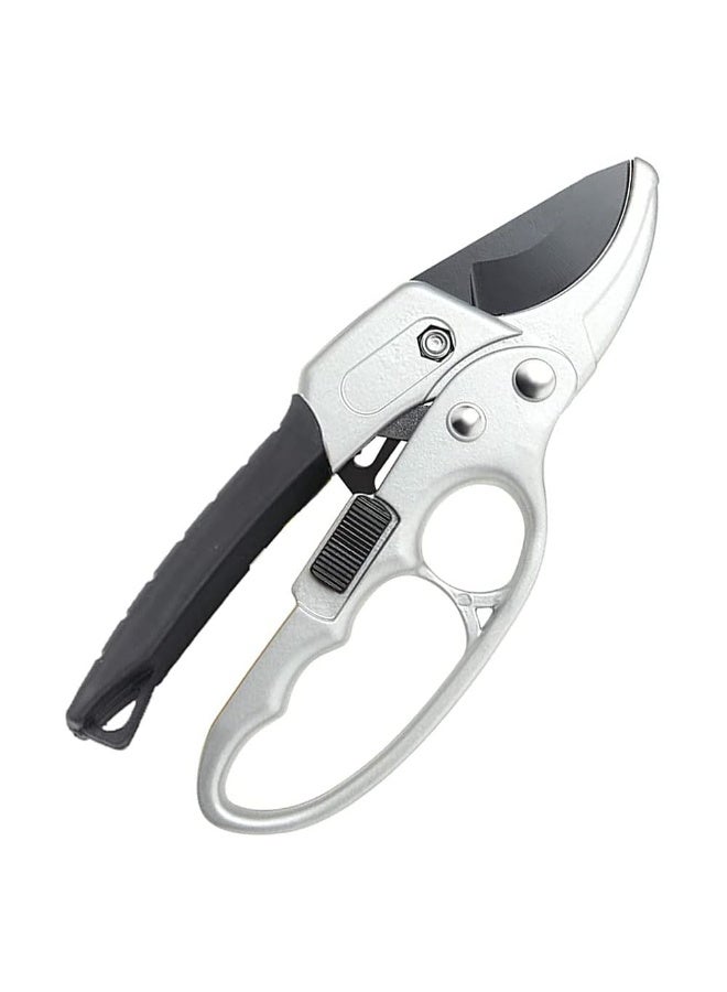 جيه زد اس مقص تقليم الحدائق JZS Ratchet، نوع السندان، آلية تقليم ثلاثية المراحل توفر قوة قطع 5 أضعاف المقلم العادي، مقص بستنة احترافي لالتهاب المفاصل وضعف اليدين، أسود - Image 1