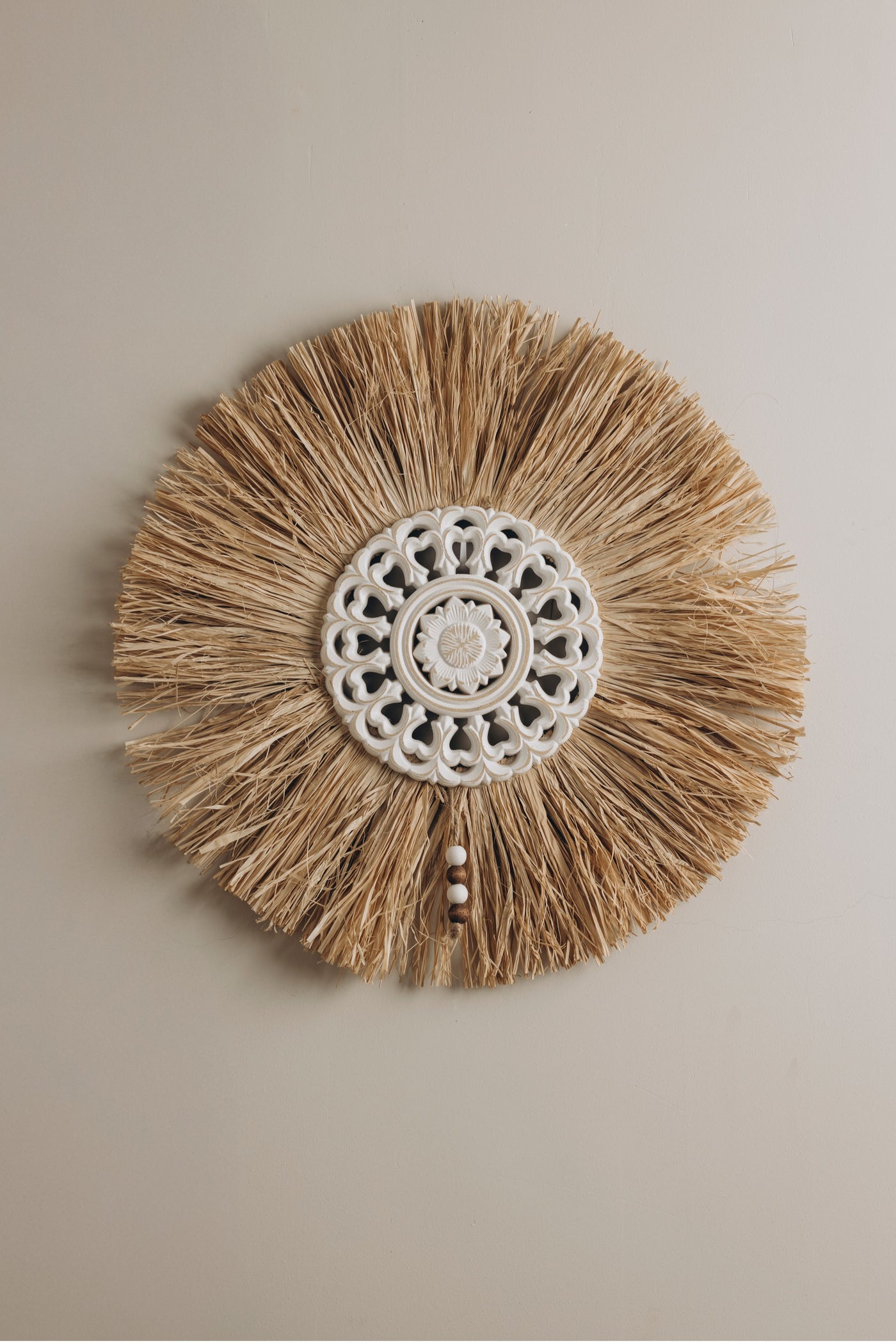 Straw Round Rosette Wall Hanging