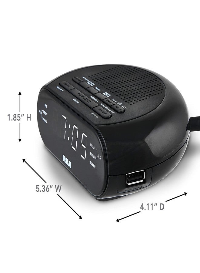 RCA RCS27 Digital Radio Alarm Clock with Soothing Sounds, Brightness Control, and USB Charging Port - Image 5