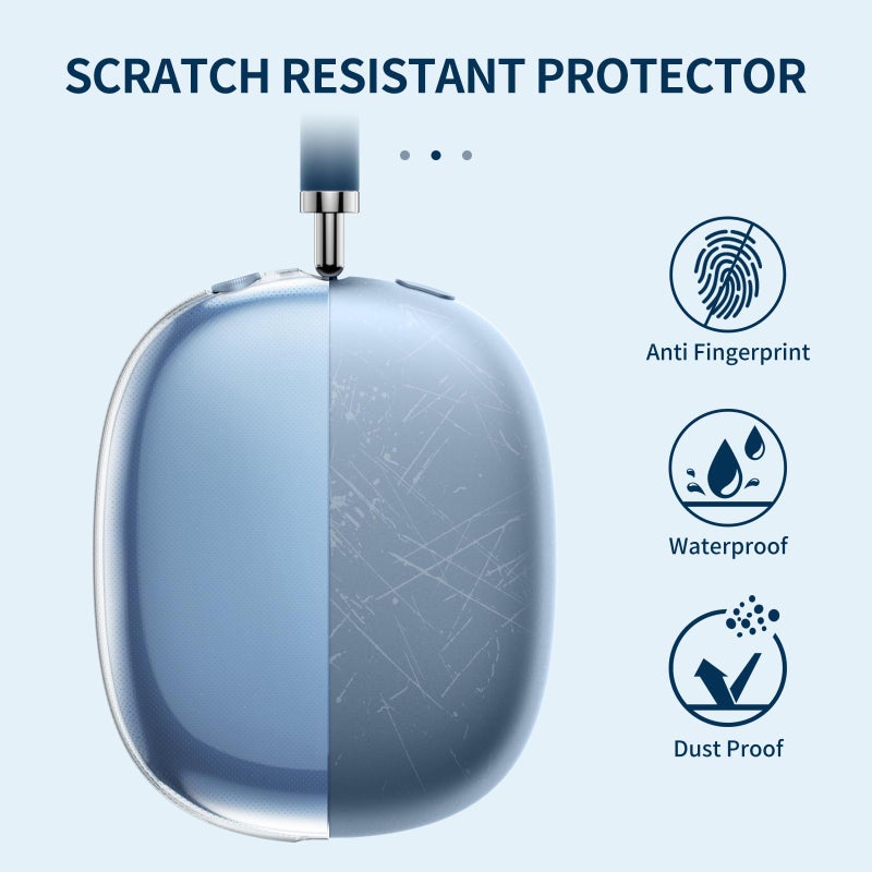 Fintie Case Cover for AirPods Max Headphone, Soft TPU Clear Anti-Scratch Protective Cover, Transparent Accessories Skin Protector for Airpods Max (Crystal Clear) - Image 2