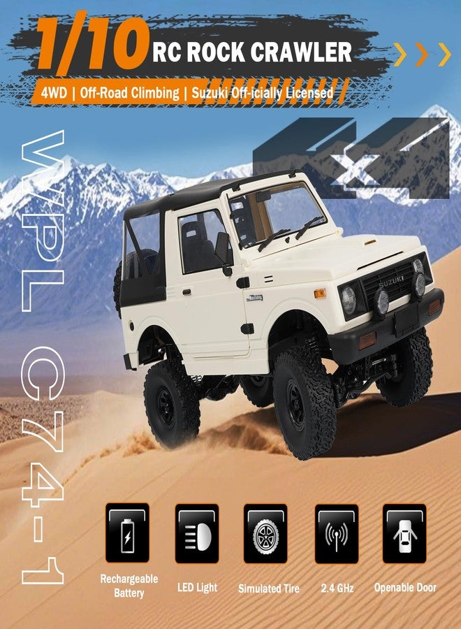 ARRIS 1/10 سيارة زحف RC، WPL C74-1 جيمني JA11 سيارة زحف صخرية RC 4x4 2.4Ghz تحكم عن بعد شاحنة طرق وعرة، شاحنة بيك أب RC 4WD RTF مع ضوء LED هدايا ألعاب من الدرجة الهواية للبالغين - Image 3