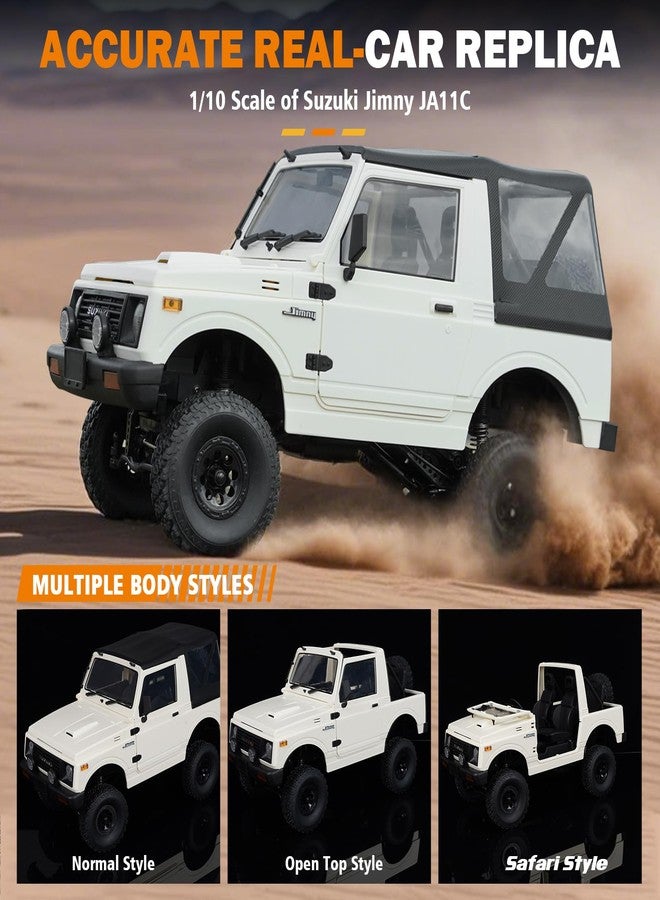 ARRIS 1/10 سيارة زحف RC، WPL C74-1 جيمني JA11 سيارة زحف صخرية RC 4x4 2.4Ghz تحكم عن بعد شاحنة طرق وعرة، شاحنة بيك أب RC 4WD RTF مع ضوء LED هدايا ألعاب من الدرجة الهواية للبالغين - Image 2