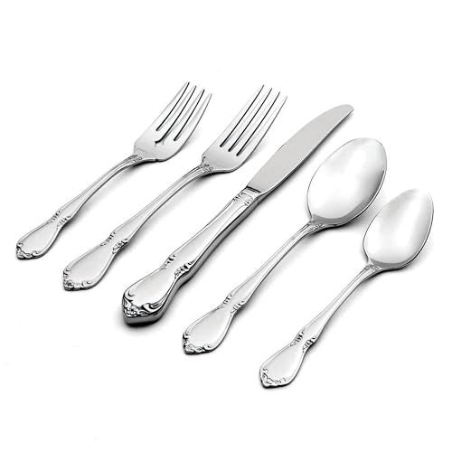 Oneida Silverware Set, Chateau 5-Piece Fine Flatware Place Setting, Service For 1, Dishwasher Safe, 18/10 Stainless Steel, Knives Spoons And Forks, Home And Kitchen Utensils Set (Silver, 5 Piece) - Image 3