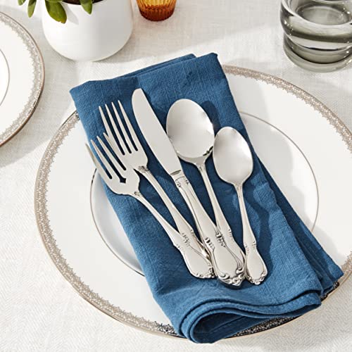 Oneida Silverware Set, Chateau 5-Piece Fine Flatware Place Setting, Service For 1, Dishwasher Safe, 18/10 Stainless Steel, Knives Spoons And Forks, Home And Kitchen Utensils Set (Silver, 5 Piece) - Image 2