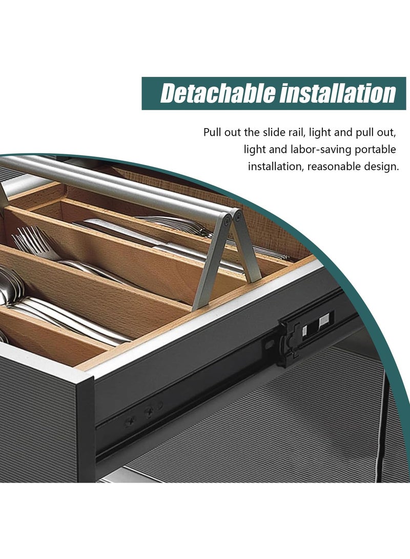 SYOSI Heavy Duty Drawer Slides, Drawer Runners Track Guide Glides 90 KG Load Capacity Self Close Full Extension with Ball Bearing Slides 250 mm, Side Mount 1 Pair Black  - Image 4
