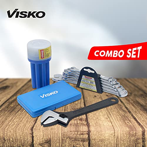 VISKO Hand Tools Combo | 816 Tools Combo With Allen Key Set | Pack of 9 | 8 Blades Combination Screwdriver Set with Tester and Recessed Panel Double Sided Combination Wrench | - Image 2