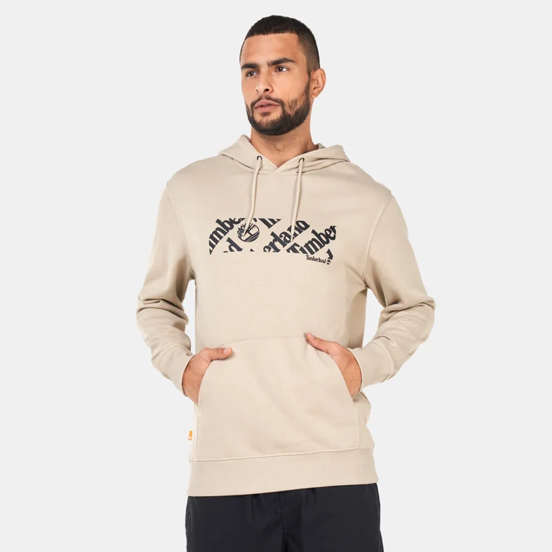 Timberland Men's Linear Logo Print T-Hoodie