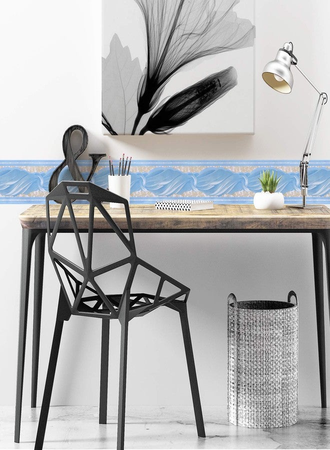 Livelynine Blue Wallpaper Border Peel and Stick Bow-Knot Wall Border for Kids Bedroom Bathroom Self Adhesive Wallpaper Borders for Teen Girls Boys Room Prepasted Bulletin Board Boarders 4inx32.8ft - Image 4