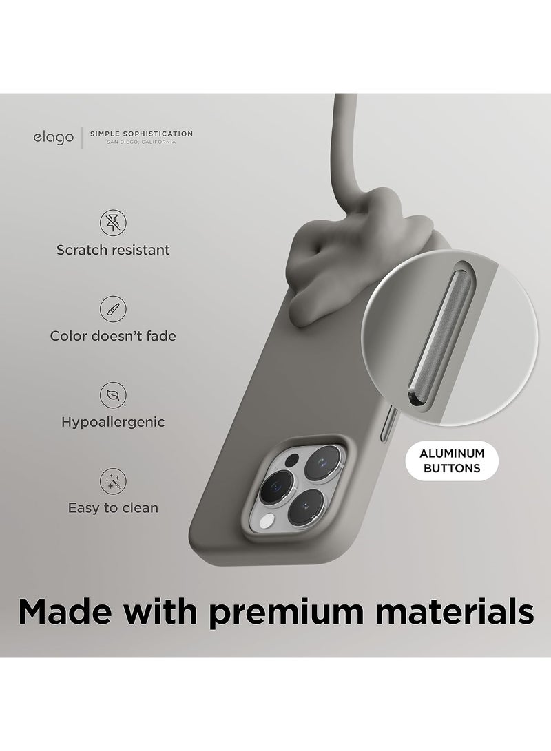 Elago Magnetic Liquid Silicone for iPhone 15 PRO Case Cover with MagSafe Shockproof - Medium Gray - Image 3