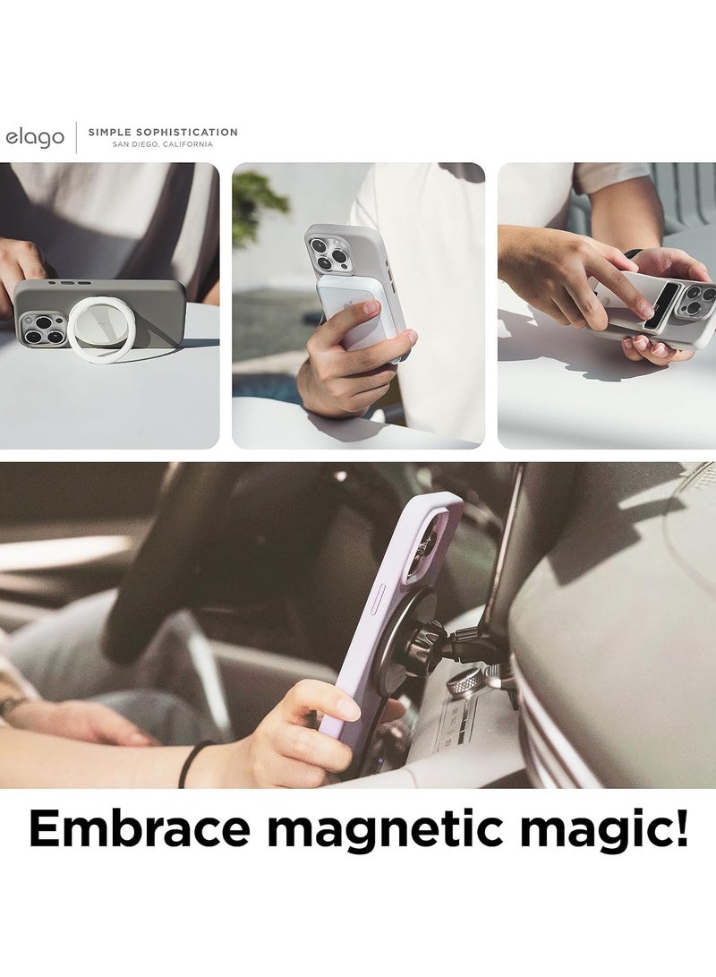 Elago Magnetic Liquid Silicone for iPhone 15 PRO Case Cover with MagSafe Shockproof - Medium Gray - Image 5