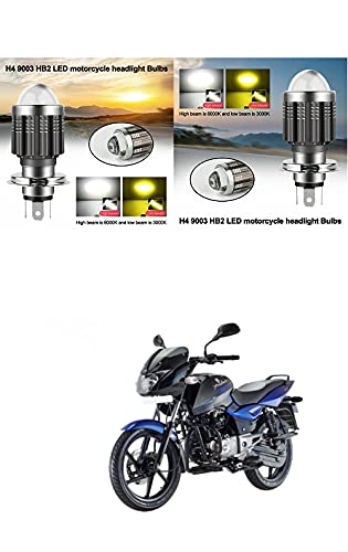 PRIKNIK Led Headlight Bulb with Lens 28W Two Color White/Yellow Light H4 Lamp Compatible With B-ajaj Pulsar 150 DTS-i - Image 4