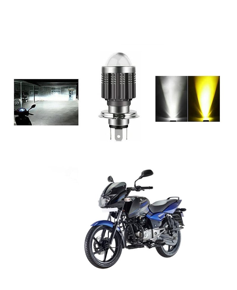 PRIKNIK Led Headlight Bulb with Lens 28W Two Color White/Yellow Light H4 Lamp Compatible With B-ajaj Pulsar 150 DTS-i - Image 5