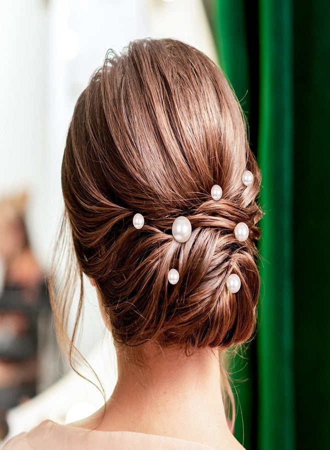 OIIKI 12PCS Pearls Hair Bobby Pins, Pearl Hair Clips, 3 Sizes Pearl Hair Barrettes, Decorative Wedding Bobby Pins, Bridal Pearl Hair Accessories for Women, Girls, Daily Use, Parties -Gold - Image 4