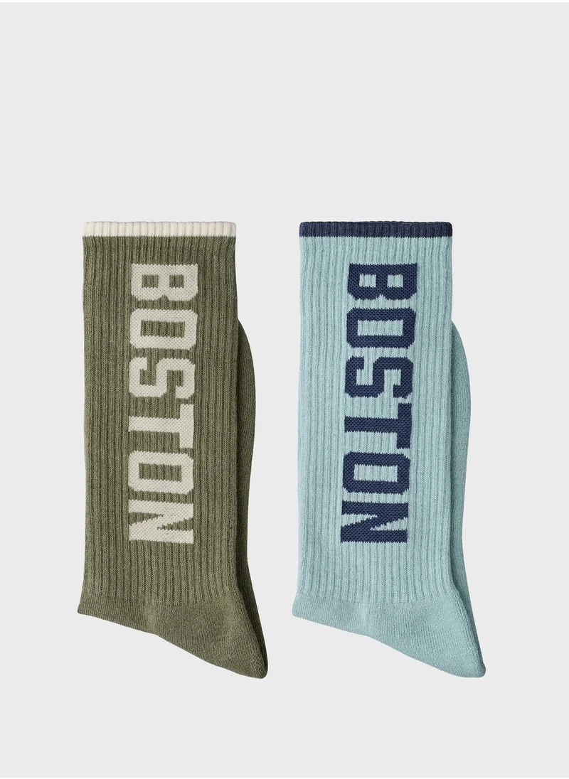 نيو بالانس 2 Pack Boston Crew Socks