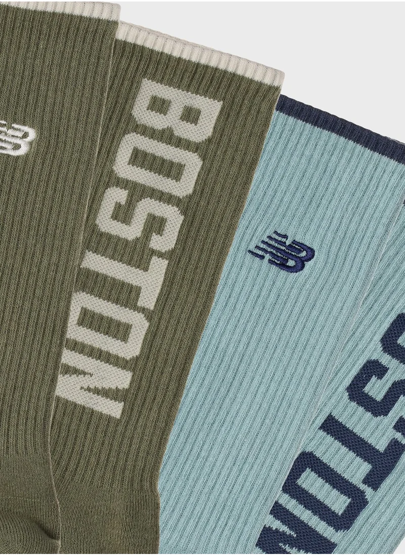 نيو بالانس 2 Pack Boston Crew Socks