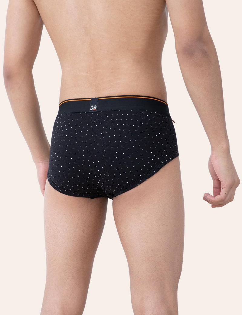 DAMENSCH Men's Deo-Cotton Deodorizing Brief- Pack of 2- Smallpotted Black, Sweet Black- Large - Image 4