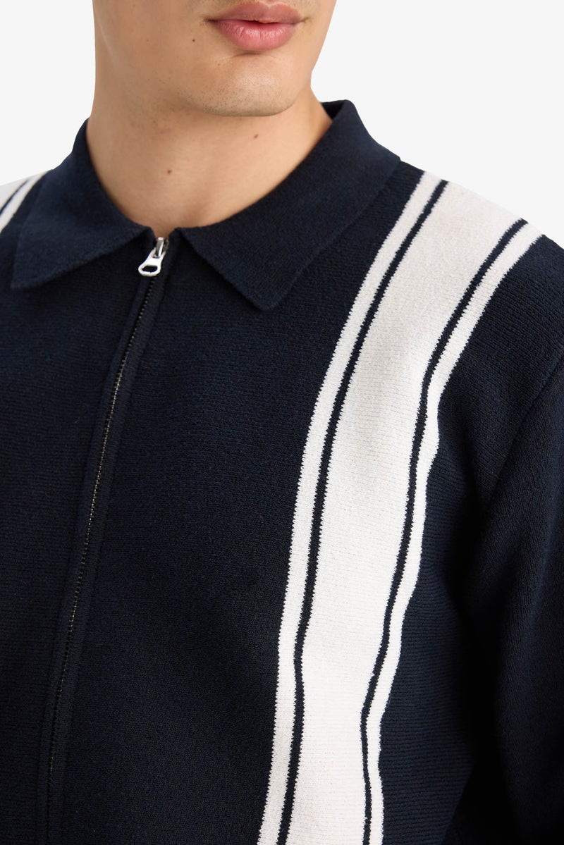 DeFacto Blue Man Standard Fit Polo Casual - Image 3