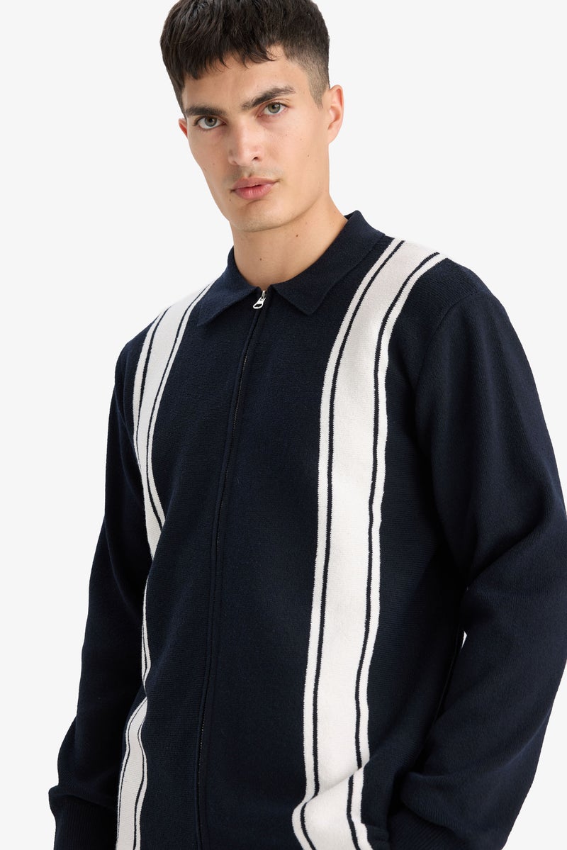 DeFacto Blue Man Standard Fit Polo Casual - Image 4