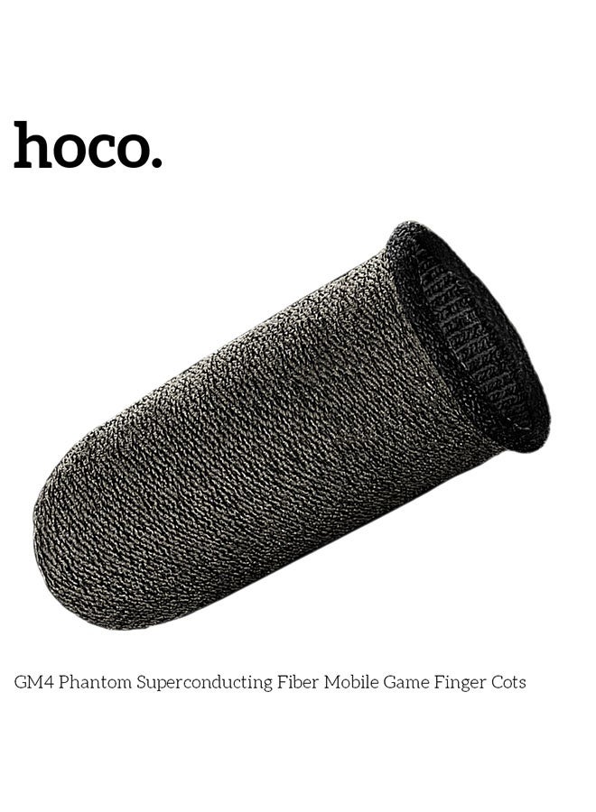 hoco. GM4 Phantom Super Conducting Silver Fiber Screen Finger Sleeves For Mobile Gaming(Black) - Image 3