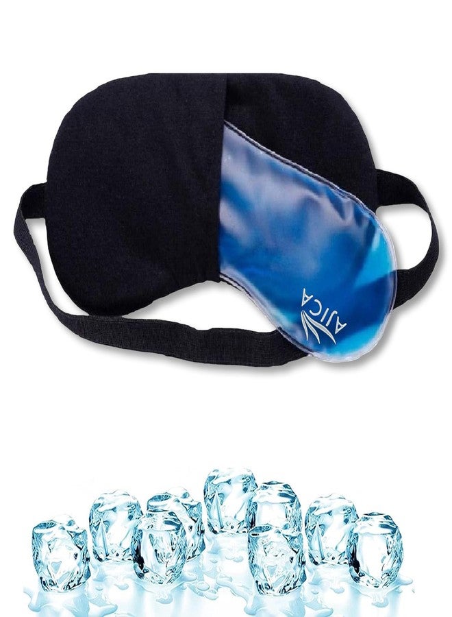 AJICA Aqua Ice Face & Eye Cooling Gel Pad and Aloe Vera Gel Mask Ice Pack for Face and Eye Patches Remove Dark Circles, Fatigue Cool Eyes Patch Pads Eye Care | Facial Skin Refresh Face Mask for Hot & Cold Therapy (Blue Eye Cooling Pad, Pack of 1) - Image 1