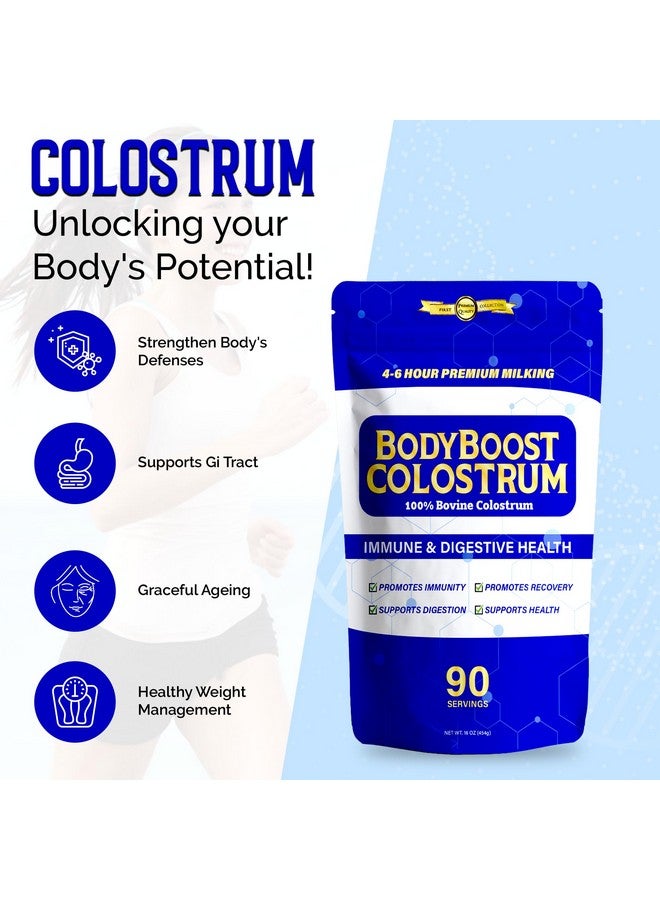 BodyBoost Premium Colostrum Whole, 100% Bovine Colostrum Powder, Immune Booster Supplement with Immunoglobulin & Lactoferrin, Grass Fed Colostrum Powder, Gut Health, Diverse Intake,16 oz - Image 2