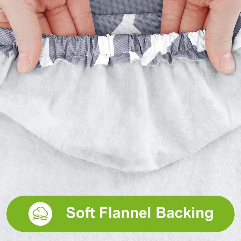 smiry Square Picnic Table Cover, Waterproof Elastic Fitted Camping Tablecloths, Wipeable Flannel Backed Vinyl Tablecloth Protector for Indoor, Outdoor (Grey, 24x24 Inches) - Image 5