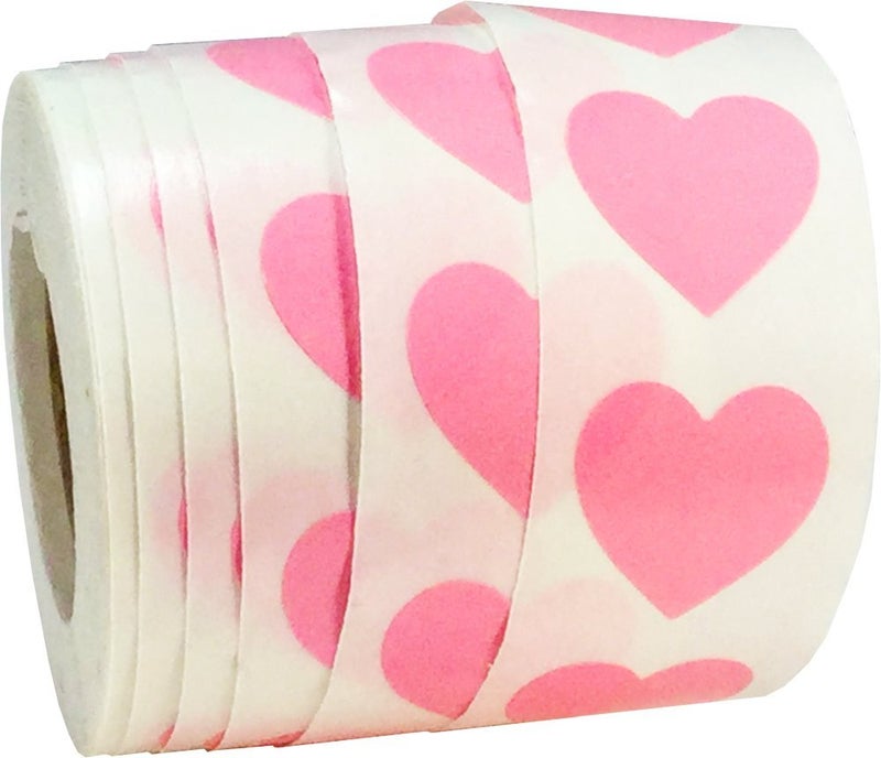 InStockLabels.com Pink Heart Stickers Valentine's Day Crafting Scrapbooking 0.75 Inch 500 Adhesive Stickers - Image 3