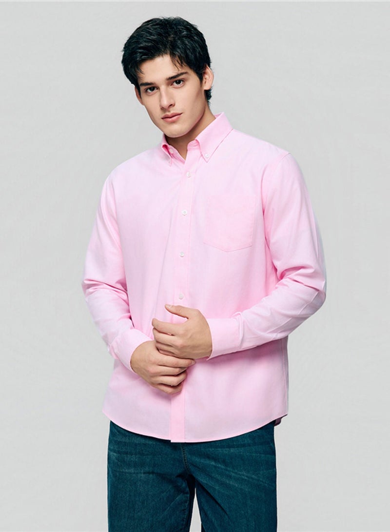 GIORDANO Men’s Cotton Long-Sleeve Wrinkle-Free Shirt - Image 1