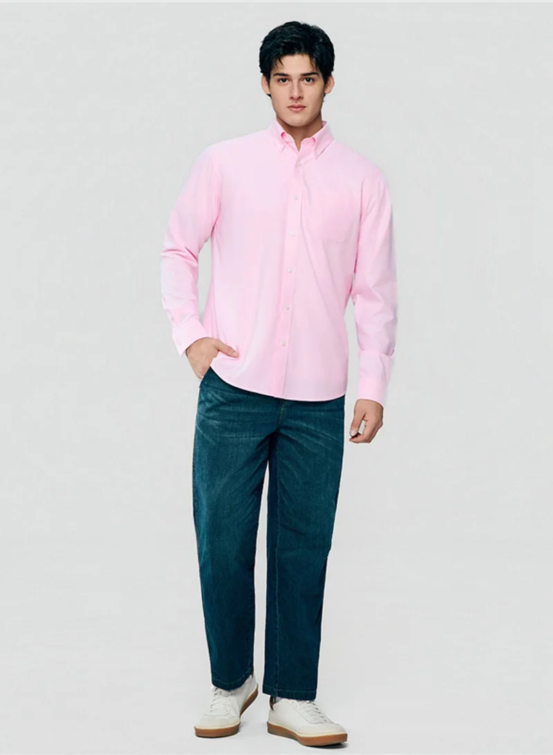 جيوردانو Men’s Cotton Long-Sleeve Wrinkle-Free Shirt