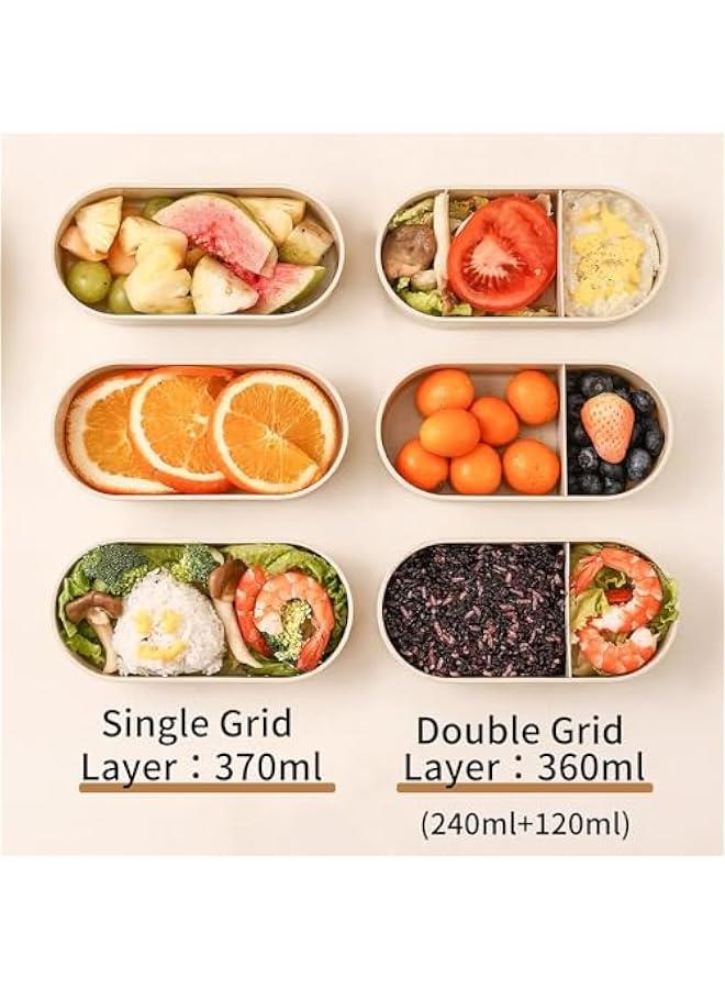 ميكسد اوركيد ام® صندوق غداء بينتو على الطراز الياباني مكون من طبقتين مع ادوات مائدة وملعقة وشوكة وسكين، حاوية طعام مقسمة - Image 2